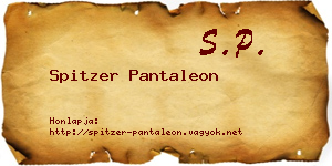 Spitzer Pantaleon névjegykártya